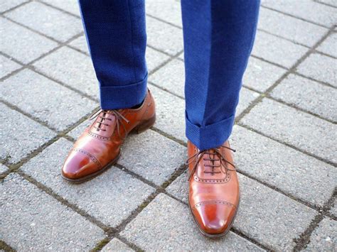 navy pants brown shoes